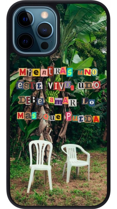 iPhone 12 / 12 Pro Case Hülle - Silikon schwarz Chairs DTMF