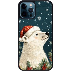 iPhone 12 / 12 Pro Case Hülle - Silikon schwarz Christmas 25 Bear