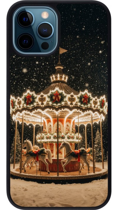 iPhone 12 / 12 Pro Case Hülle - Silikon schwarz Christmas 25 Carousel