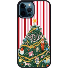 iPhone 12 / 12 Pro Case Hülle - Silikon schwarz Christmas 25 Happy Holiday