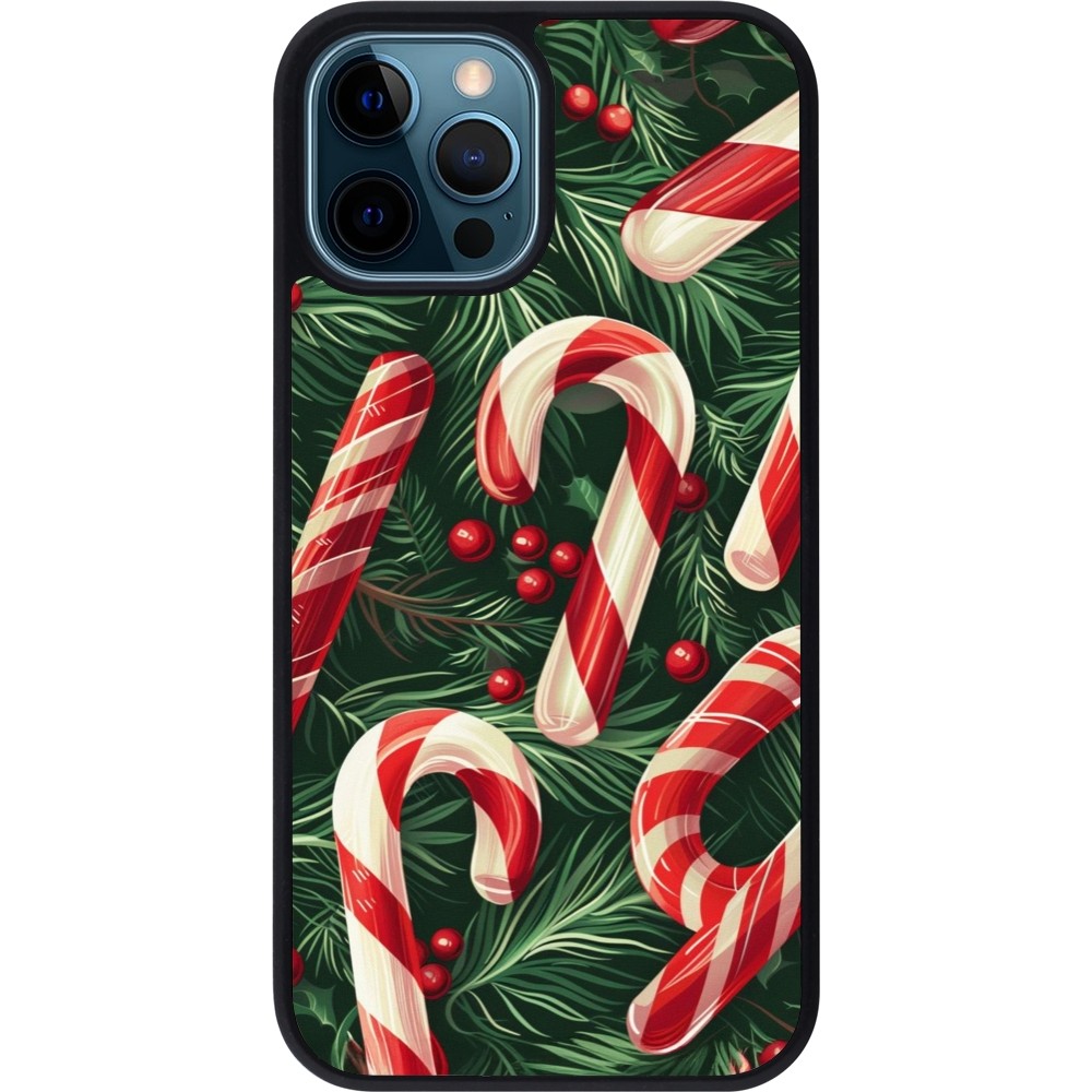 iPhone 12 / 12 Pro Case Hülle - Silikon schwarz Christmas 25 Xmas Stick