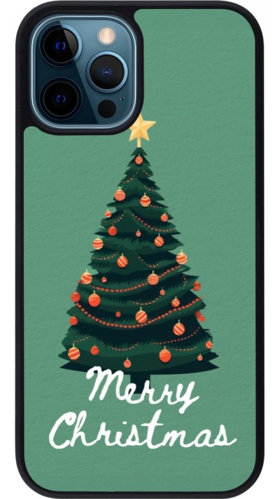iPhone 12 / 12 Pro Case Hülle - Silikon schwarz Christmas 25 Xmas Tree