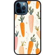iPhone 12 / 12 Pro Case Hülle - Silikon schwarz Easter 2026 Illustration carrots