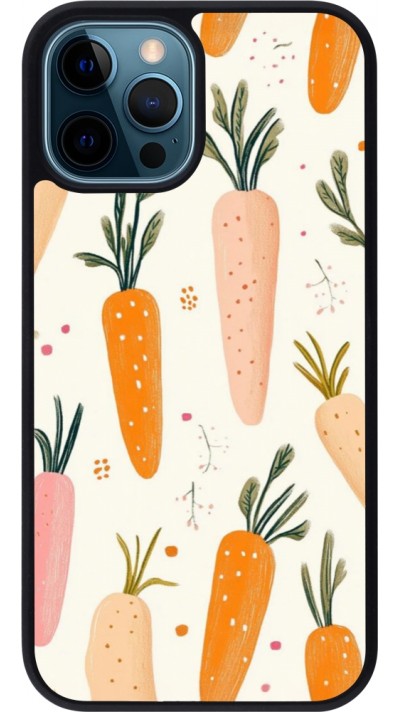 iPhone 12 / 12 Pro Case Hülle - Silikon schwarz Easter 2026 Illustration carrots