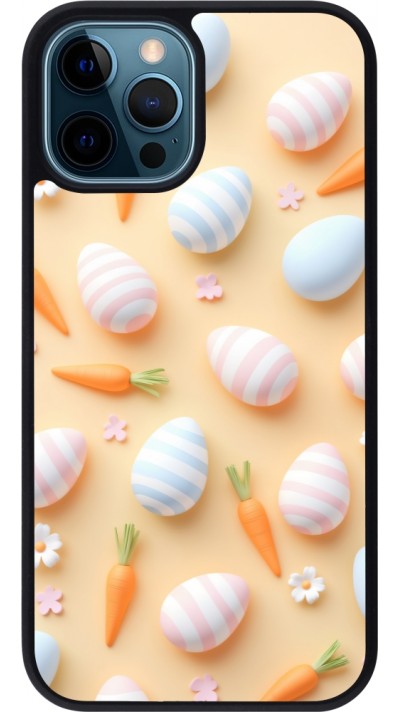iPhone 12 / 12 Pro Case Hülle - Silikon schwarz Easter 2026 Pattern Easter