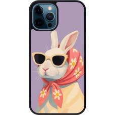 iPhone 12 / 12 Pro Case Hülle - Silikon schwarz Easter 2026 Rabbit with scarf