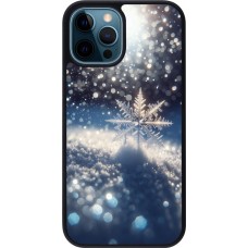 iPhone 12 / 12 Pro Case Hülle - Silikon schwarz Schneeflocke Solar Glanz