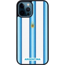 iPhone 12 / 12 Pro Case Hülle - Silikon schwarz Argentinien 2026 personalisierbares Fussballtrikot