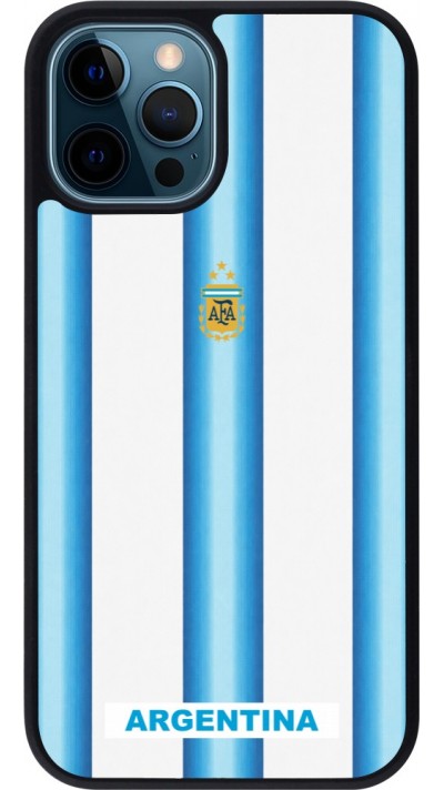 iPhone 12 / 12 Pro Case Hülle - Silikon schwarz Argentinien 2026 personalisierbares Fussballtrikot