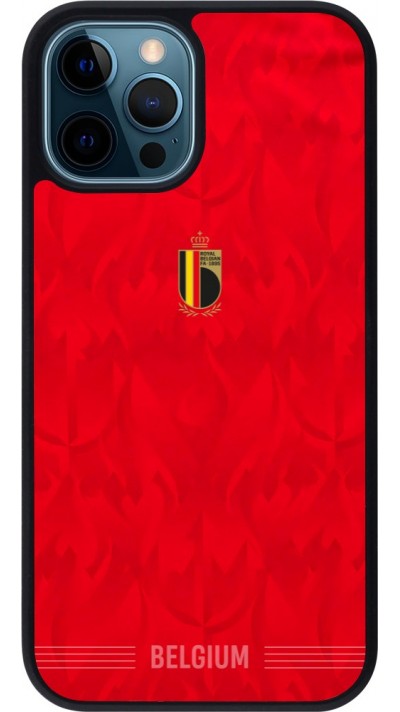 iPhone 12 / 12 Pro Case Hülle - Silikon schwarz Belgien 2026 personalisierbares Fussballtrikot
