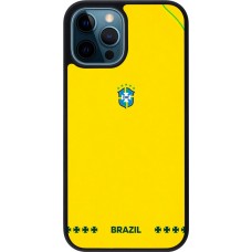 iPhone 12 / 12 Pro Case Hülle - Silikon schwarz Brasilien 2026 personalisierbares Fussballtrikot