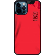 iPhone 12 / 12 Pro Case Hülle - Silikon schwarz Südkorea 2022 personalisierbares Fussballtrikot