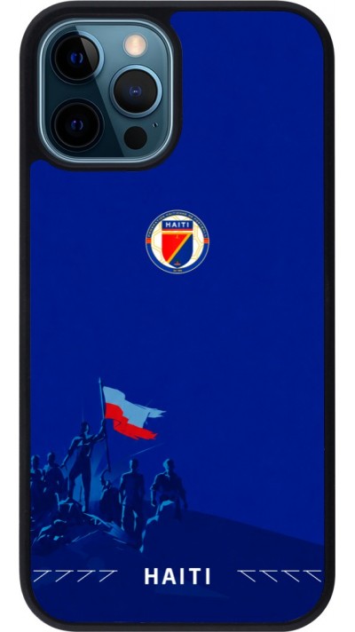 iPhone 12 / 12 Pro Case Hülle - Silikon schwarz Haiti 2026 personalisierbares Fussballtrikot