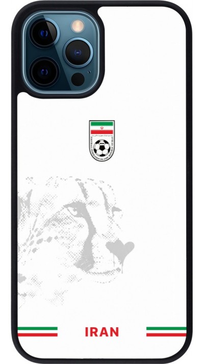 iPhone 12 / 12 Pro Case Hülle - Silikon schwarz Iran 2026 personalisierbares Fussballtrikot
