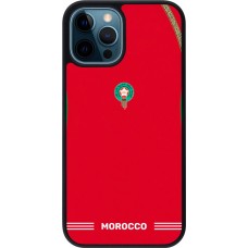 iPhone 12 / 12 Pro Case Hülle - Silikon schwarz Marokko 2026 personalisierbares Fussballtrikot