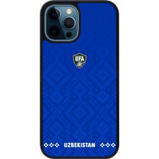 iPhone 12 / 12 Pro Case Hülle - Silikon schwarz Usbekistan 2026 personalisierbares Fussballtrikot