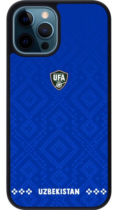 iPhone 12 / 12 Pro Case Hülle - Silikon schwarz Usbekistan 2026 personalisierbares Fussballtrikot