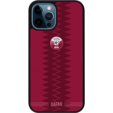 iPhone 12 / 12 Pro Case Hülle - Silikon schwarz Qatar 2026 personalisierbares Fussballtrikot