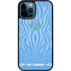iPhone 12 / 12 Pro Case Hülle - Silikon schwarz Demokratische Republik Kongo 2026 personalisierbares Fussballtrikot