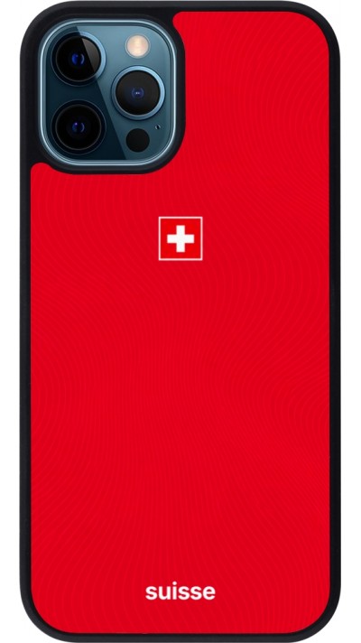 iPhone 12 / 12 Pro Case Hülle - Silikon schwarz Schweiz 2026 personalisierbares Fussballtrikot