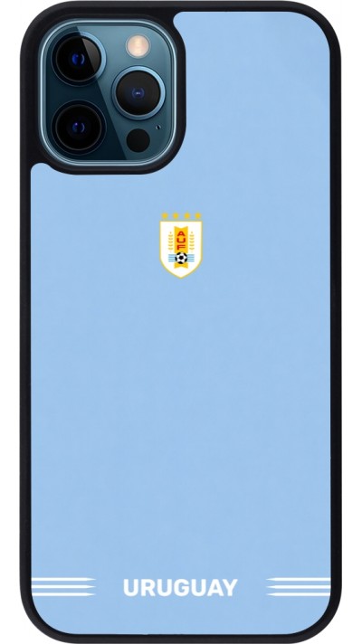 iPhone 12 / 12 Pro Case Hülle - Silikon schwarz Uruguay 2026 personalisierbares Fussballtrikot