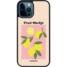 iPhone 12 / 12 Pro Case Hülle - Silikon schwarz Fruit market lemons 2026