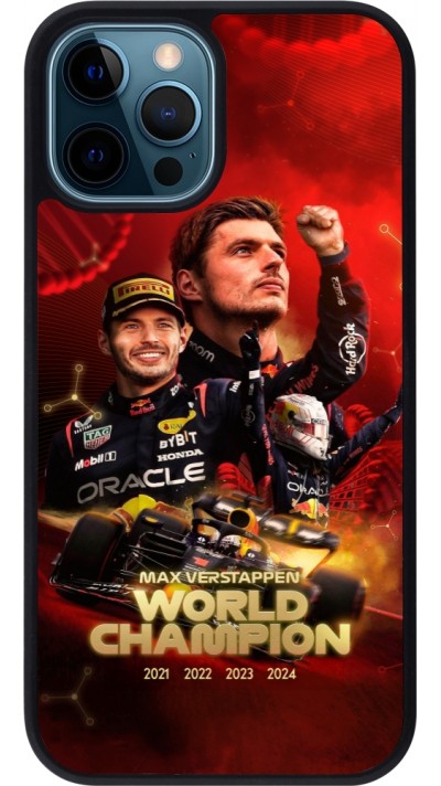 iPhone 12 / 12 Pro Case Hülle - Silikon schwarz Max Verstappen Champion 2023