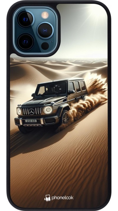 iPhone 12 / 12 Pro Case Hülle - Silikon schwarz Mercedes G Drift Wueste