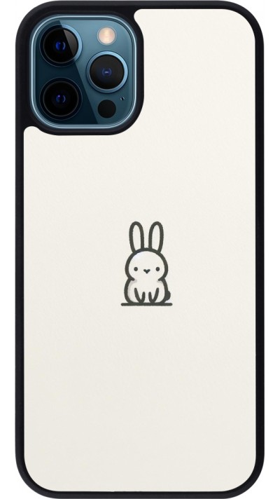iPhone 12 / 12 Pro Case Hülle - Silikon schwarz Minimal Häschen Süße