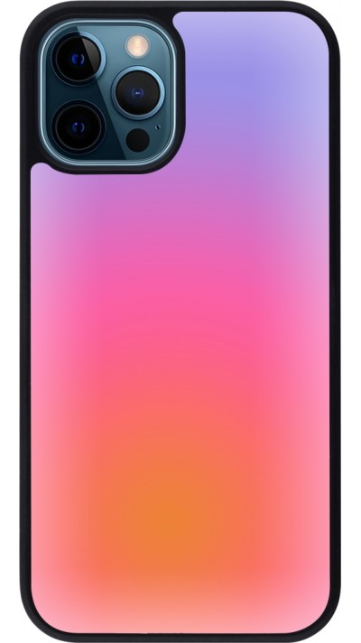 iPhone 12 / 12 Pro Case Hülle - Silikon schwarz Orange Pink Blue Gradient