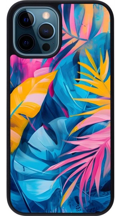 iPhone 12 / 12 Pro Case Hülle - Silikon schwarz Palms Blue