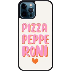 iPhone 12 / 12 Pro Case Hülle - Silikon schwarz Pizza pepperoni 2026