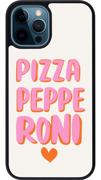 iPhone 12 / 12 Pro Case Hülle - Silikon schwarz Pizza pepperoni 2026