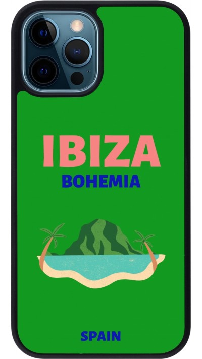 iPhone 12 / 12 Pro Case Hülle - Silikon schwarz Pop Summer Destination Ibiza