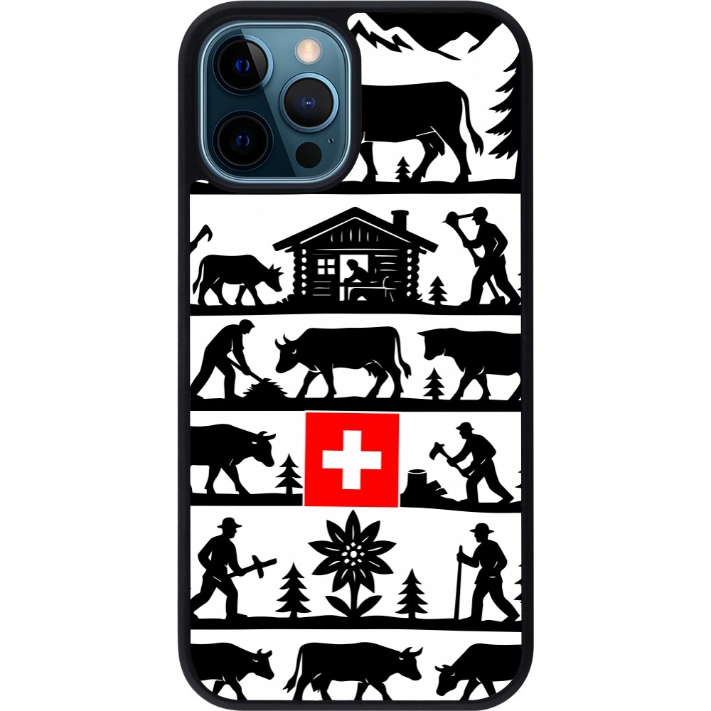 iPhone 12 / 12 Pro Case Hülle - Silikon schwarz Poya Schweiz 1
