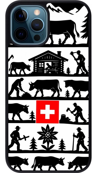 iPhone 12 / 12 Pro Case Hülle - Silikon schwarz Poya Schweiz 1