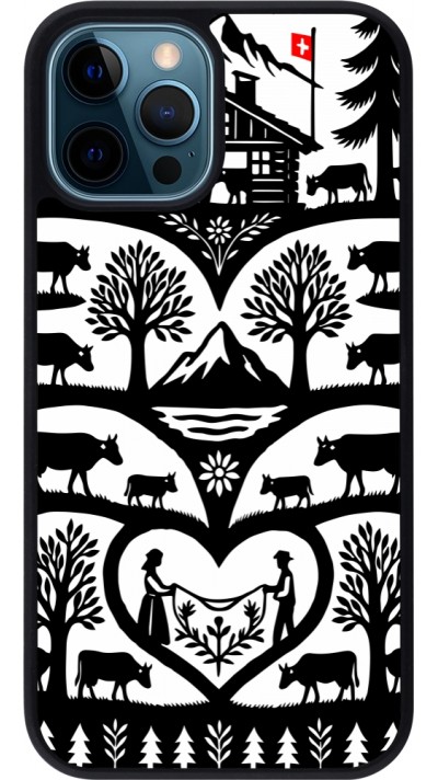 iPhone 12 / 12 Pro Case Hülle - Silikon schwarz Poya Schweiz 2