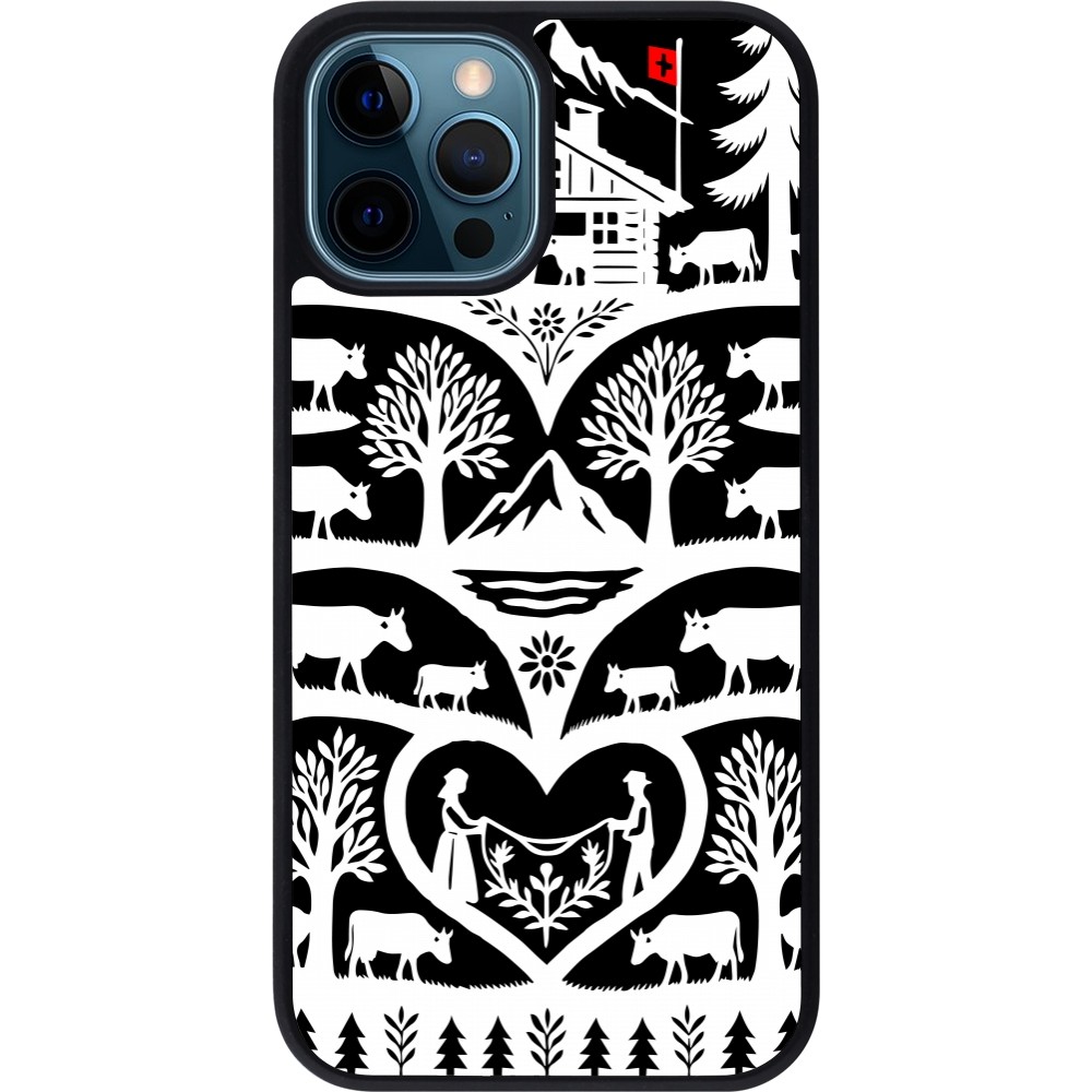 iPhone 12 / 12 Pro Case Hülle - Silikon schwarz Poya Schweiz 2 schwarz