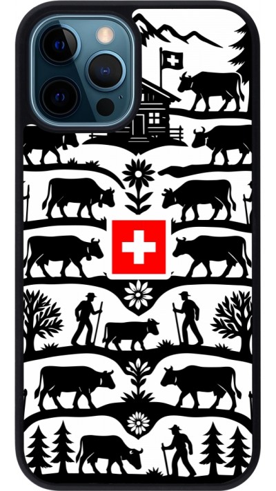 iPhone 12 / 12 Pro Case Hülle - Silikon schwarz Poya Schweiz 3