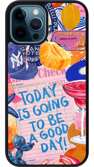 iPhone 12 / 12 Pro Case Hülle - Silikon schwarz Preppy Today is Going to be a good day