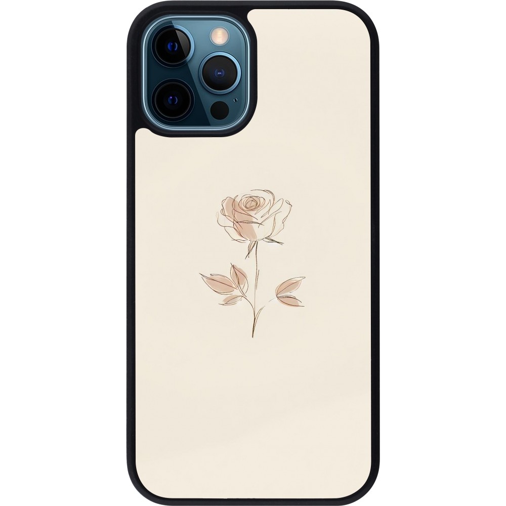 iPhone 12 / 12 Pro Case Hülle - Silikon schwarz Rosa Sand Minimalistisch
