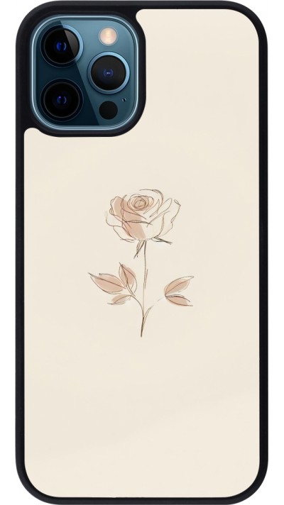 iPhone 12 / 12 Pro Case Hülle - Silikon schwarz Rosa Sand Minimalistisch