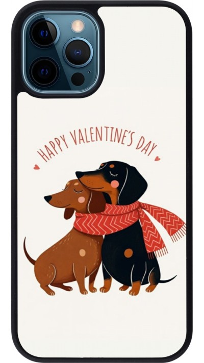 iPhone 12 / 12 Pro Case Hülle - Silikon schwarz Saint Valentines Day 26 Happy Valentine