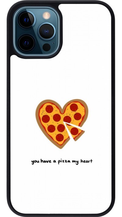 iPhone 12 / 12 Pro Case Hülle - Silikon schwarz Saint Valentines Day 26 You have my pizza heart
