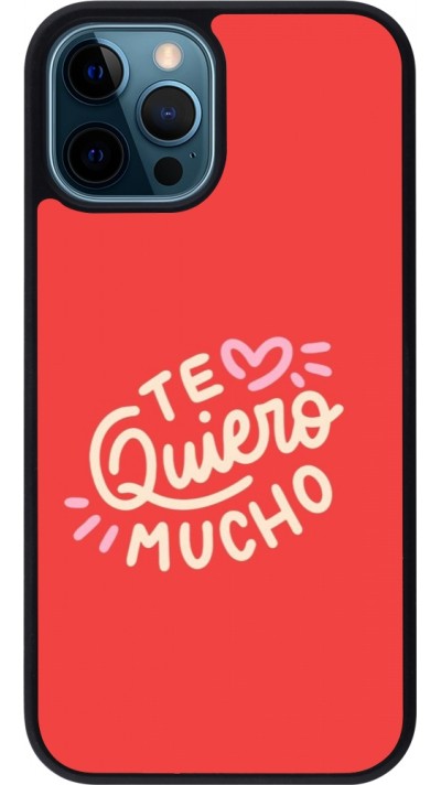 iPhone 12 / 12 Pro Case Hülle - Silikon schwarz Saint Valentines Day 26 Te quiero mucho