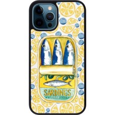 iPhone 12 / 12 Pro Case Hülle - Silikon schwarz Sardines in oil 2026