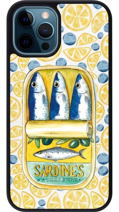 iPhone 12 / 12 Pro Case Hülle - Silikon schwarz Sardines in oil 2026
