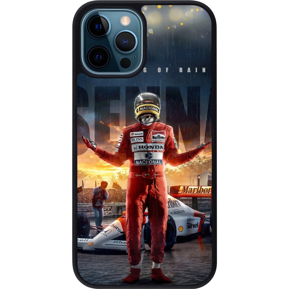 iPhone 12 / 12 Pro Case Hülle - Silikon schwarz Senna The King of Rain