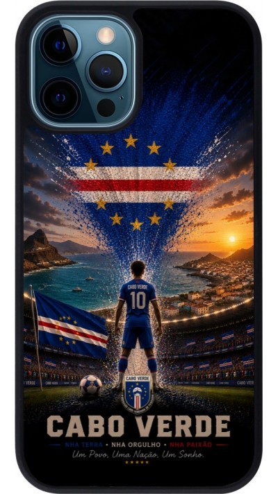 iPhone 12 / 12 Pro Case Hülle - Silikon schwarz Fussball Kap Verde splash 2026