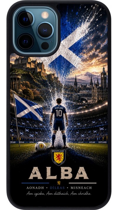 iPhone 12 / 12 Pro Case Hülle - Silikon schwarz Fussball Schottland splash 2026